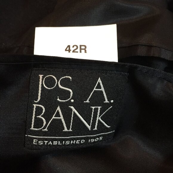 Jos A. Bank Mens 42R Black Coat Mid Length Wool & Cashmere Blend - Picture 4 of 11